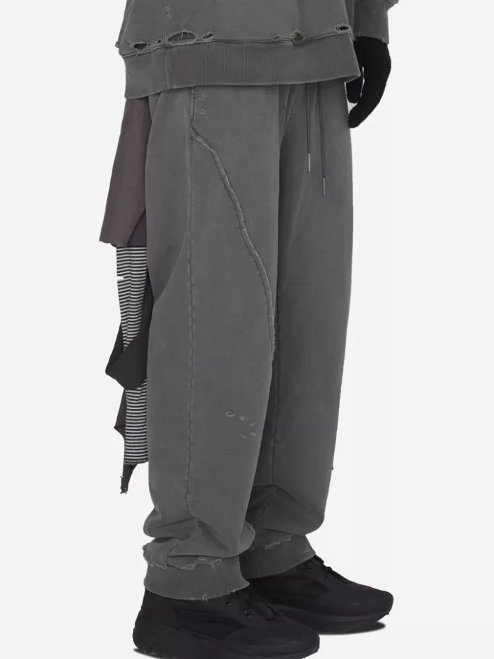 Online C2H4 001 - Asymmetric Agitator Distressed Sweatpants Slate Gray