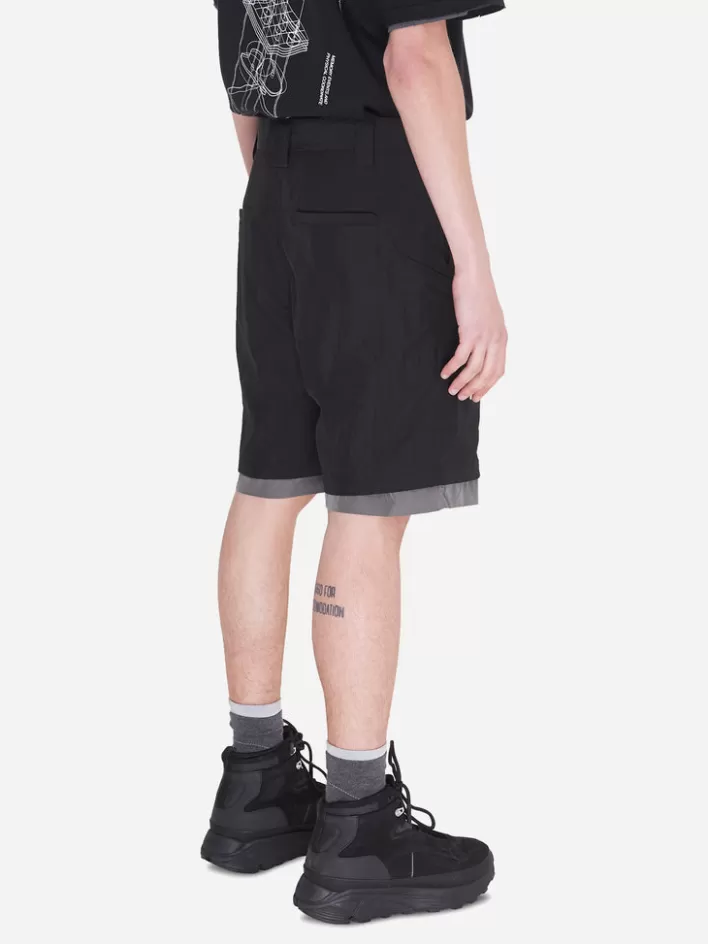 Best Sale C2H4 001-X - Crooked Double Layered Tactical Shorts Black