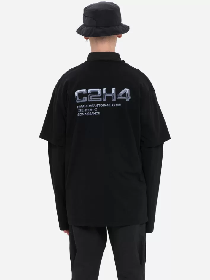 Hot C2H4 001-X - Double Layered Long-Sleeve T-Shirt Black