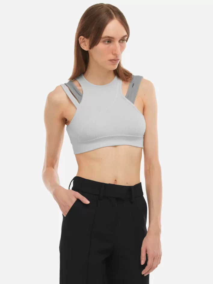 Best Sale C2H4 001-X - Layered Women Sporty Bra Opal Gray