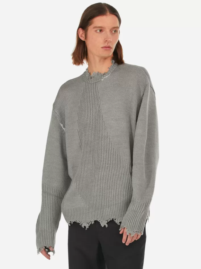 Flash Sale C2H4 002 - Arc Sculpture Knit Sweater Snowflake Gray