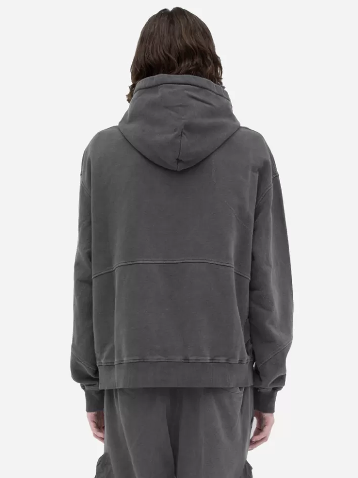 Online C2H4 002 - Cold-Dye Panelled Hoodie Dark Gray