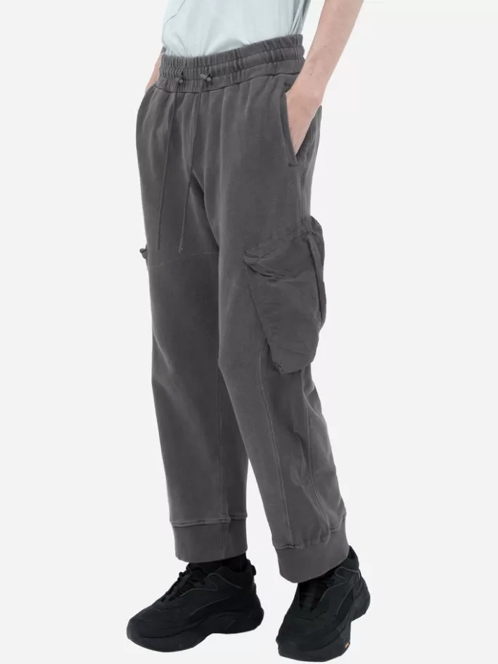 New C2H4 002 - Cold-Dye Panelled Sweatpants Graphite Gray