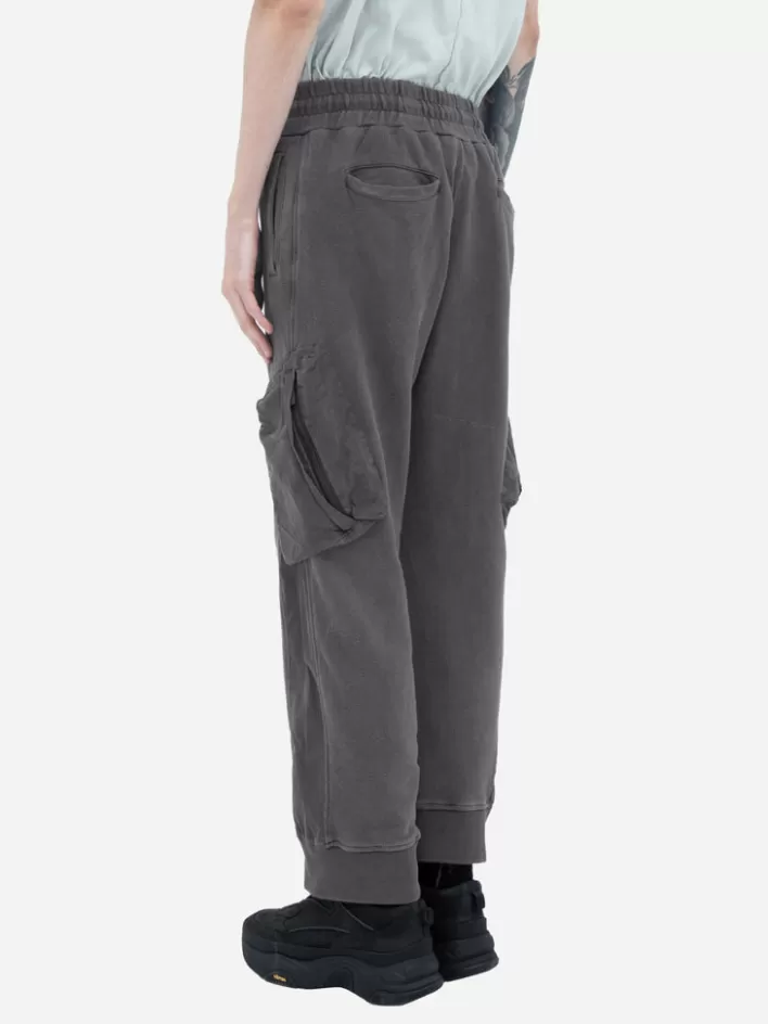 New C2H4 002 - Cold-Dye Panelled Sweatpants Graphite Gray