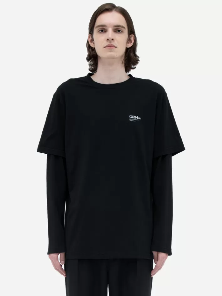 Flash Sale C2H4 002 - Double Layer Long-Sleeve T-Shirt Black