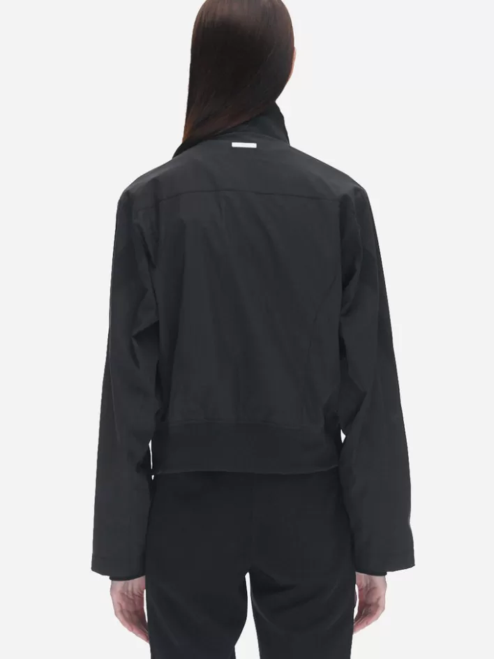 Best C2H4 002 - Intervein Panelled Double Collar Jacket Black