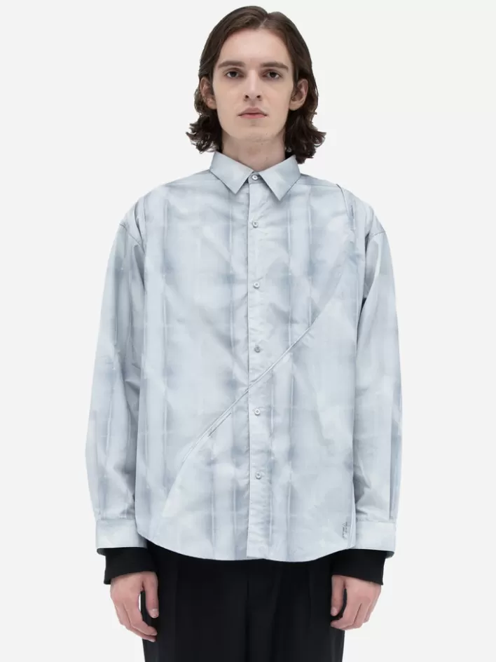 Cheap C2H4 002 - Intervein Panelled Shirt Opal Gray