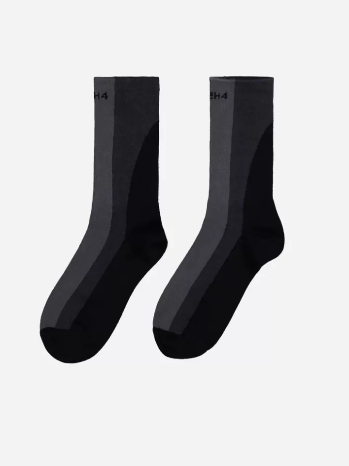 Clearance C2H4 002 - Intervein Panelled Socks Dark Gray