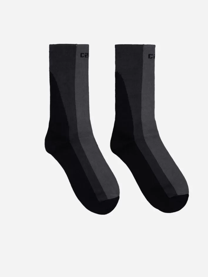 Clearance C2H4 002 - Intervein Panelled Socks Dark Gray