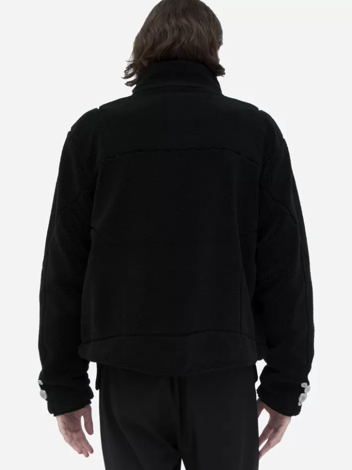 Discount C2H4 002 - Intervein Stitch Fleece Jacket Black