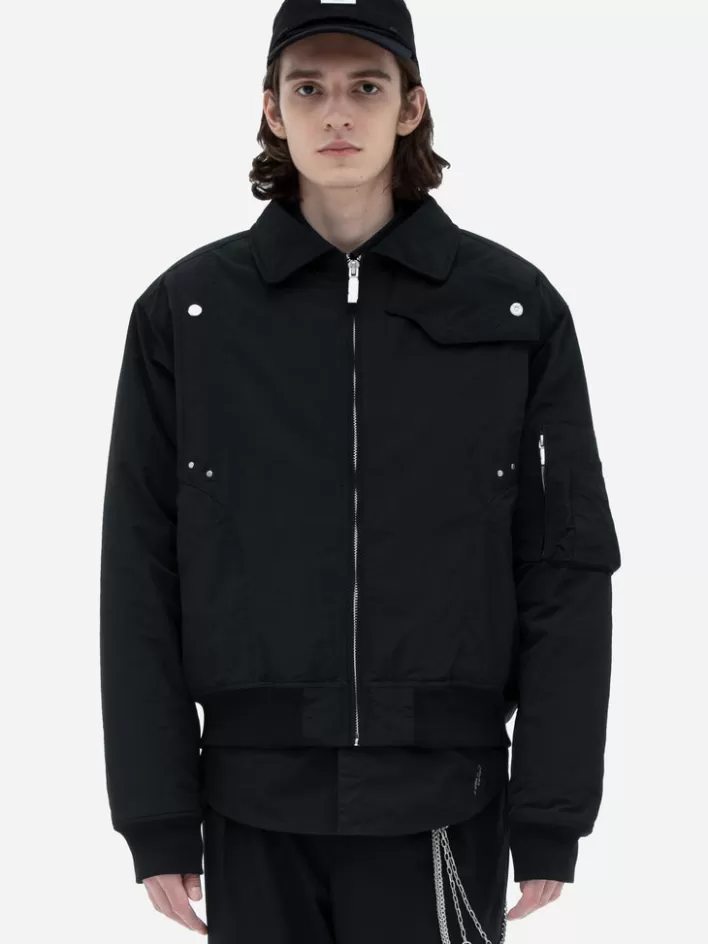 Cheap C2H4 002 - Quilted Intervein Bomber Jacket Solemn Black