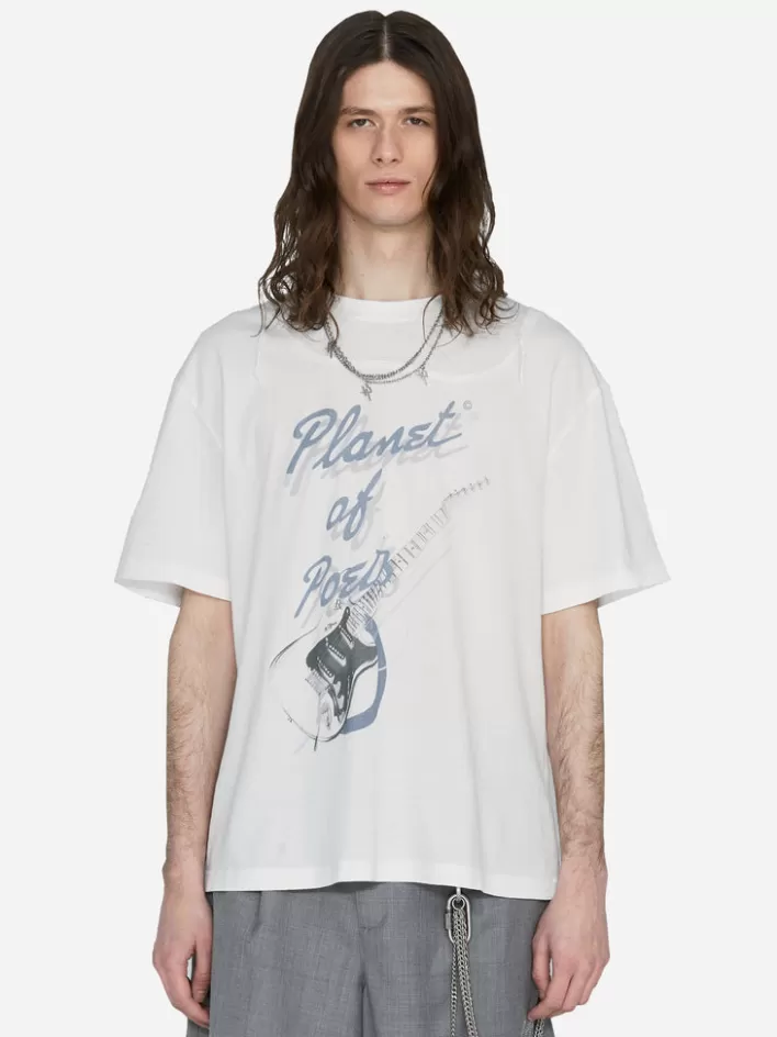 Hot C2H4 003 - Panelled Dangle T-Shirt White