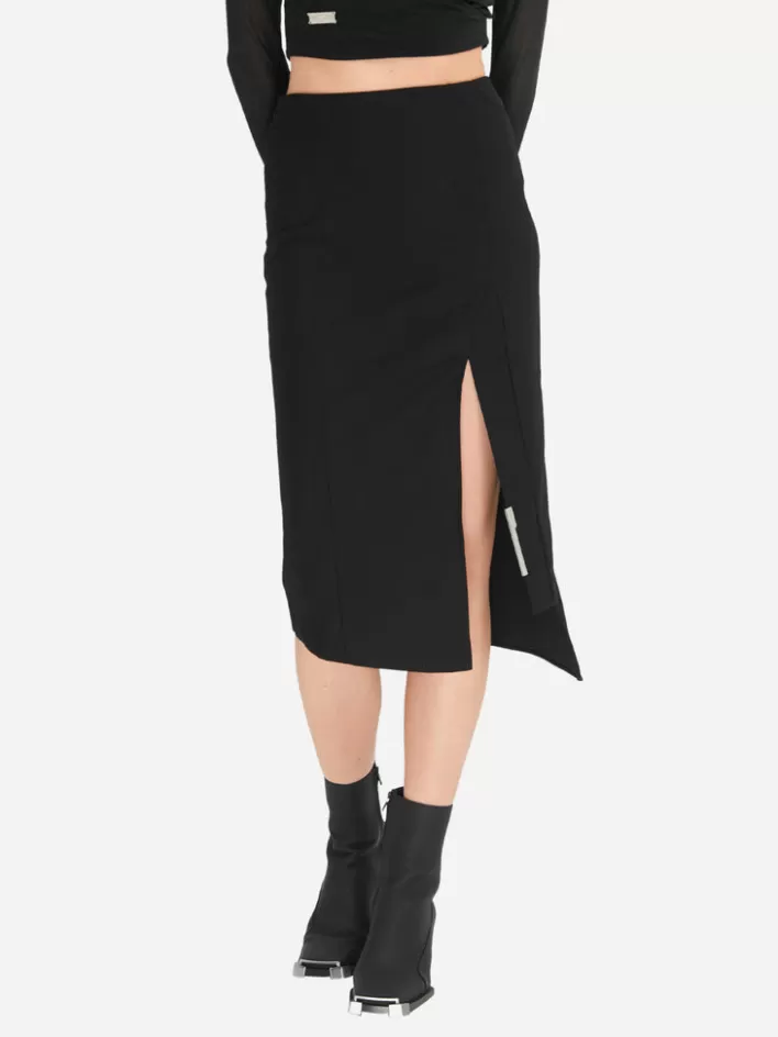 Hot C2H4 004 - Asymmetrical Fitted Skirt Vanward Black