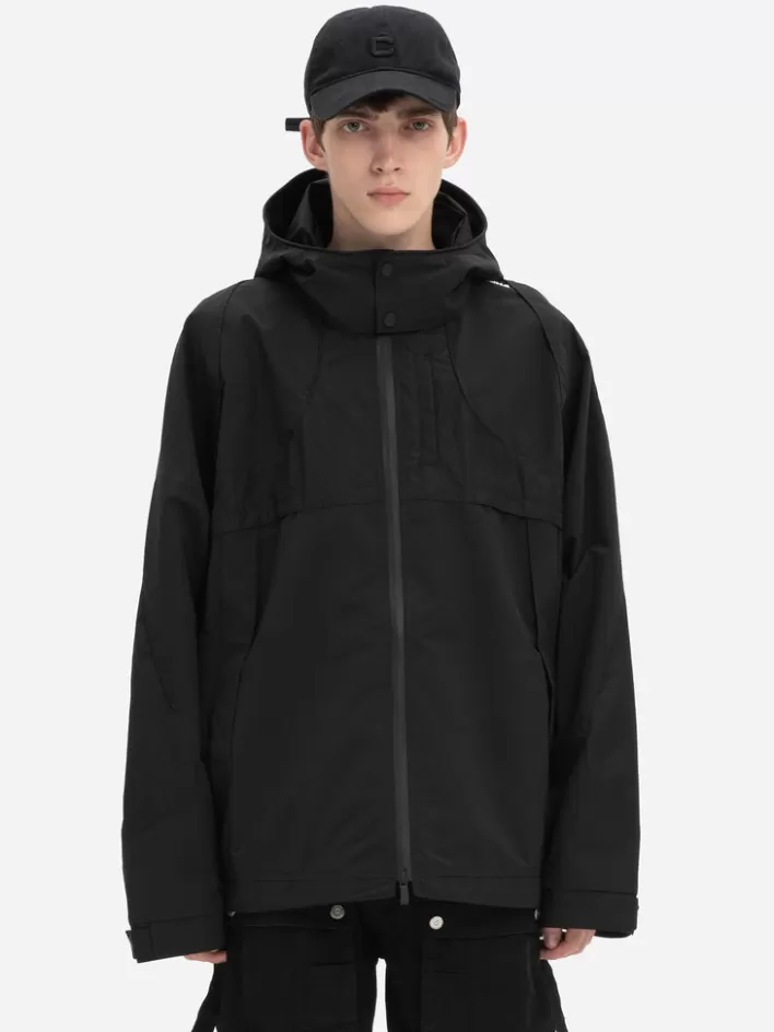 Store C2H4 004 - Intervein Panelled Windbreaker Black