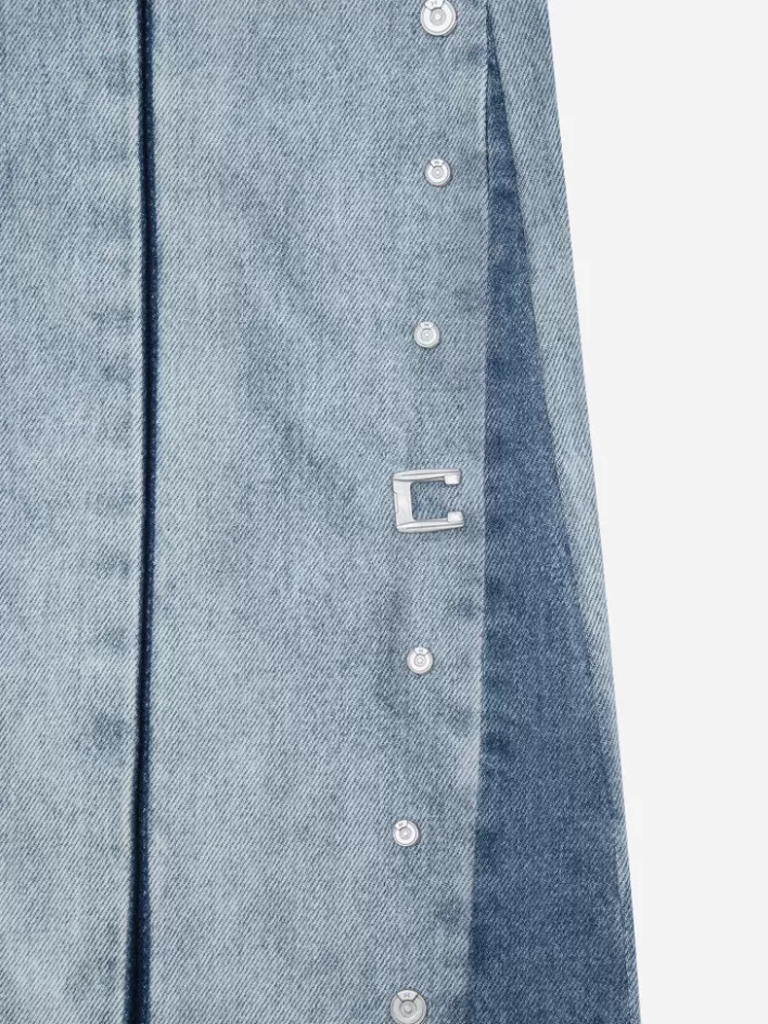 Best Sale C2H4 004 - Panelled Faded Vintage Jeans Faded Blue