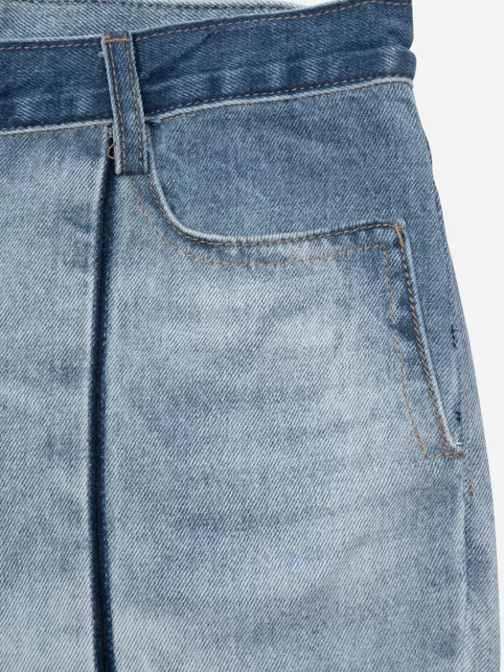 Best Sale C2H4 004 - Panelled Faded Vintage Jeans Faded Blue