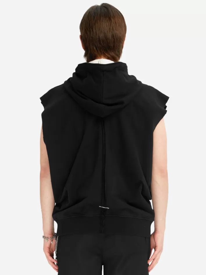 Outlet C2H4 005 - Accumulation Sleeveless Hoodie Faded Black