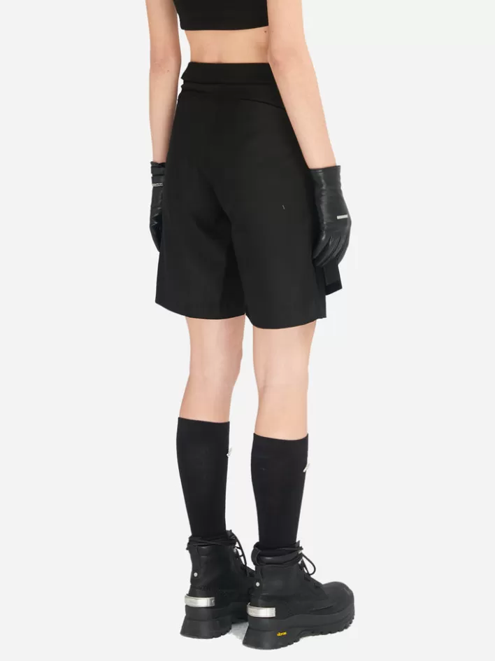 Clearance C2H4 005 - Asymmetric Layered Shorts Solemn Black