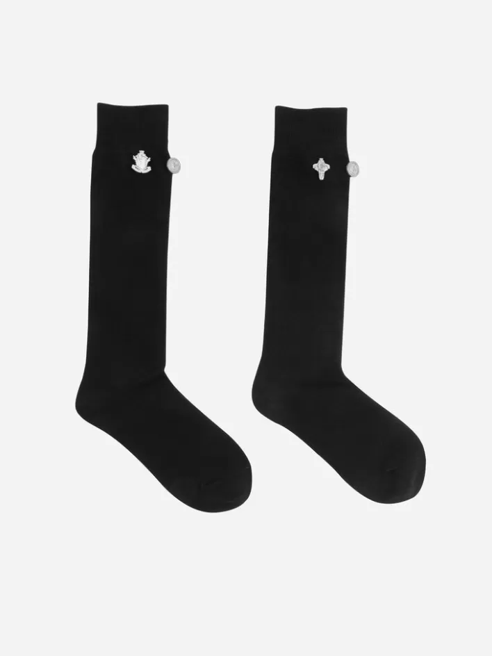 Best Sale C2H4 005 - Emblem Button Socks Black