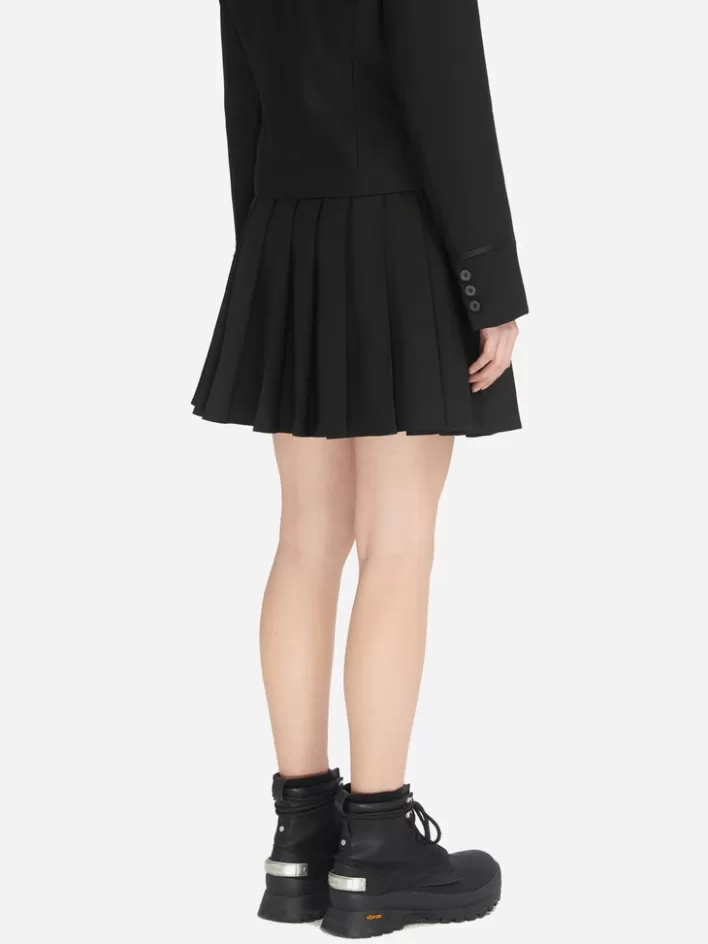 Fashion C2H4 005 - Emblem Pleated Miniskirt Solemn Black