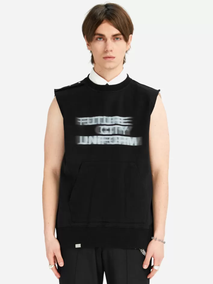 Cheap C2H4 005 - "Future City Uniform" Sweat Vest Fogged Black