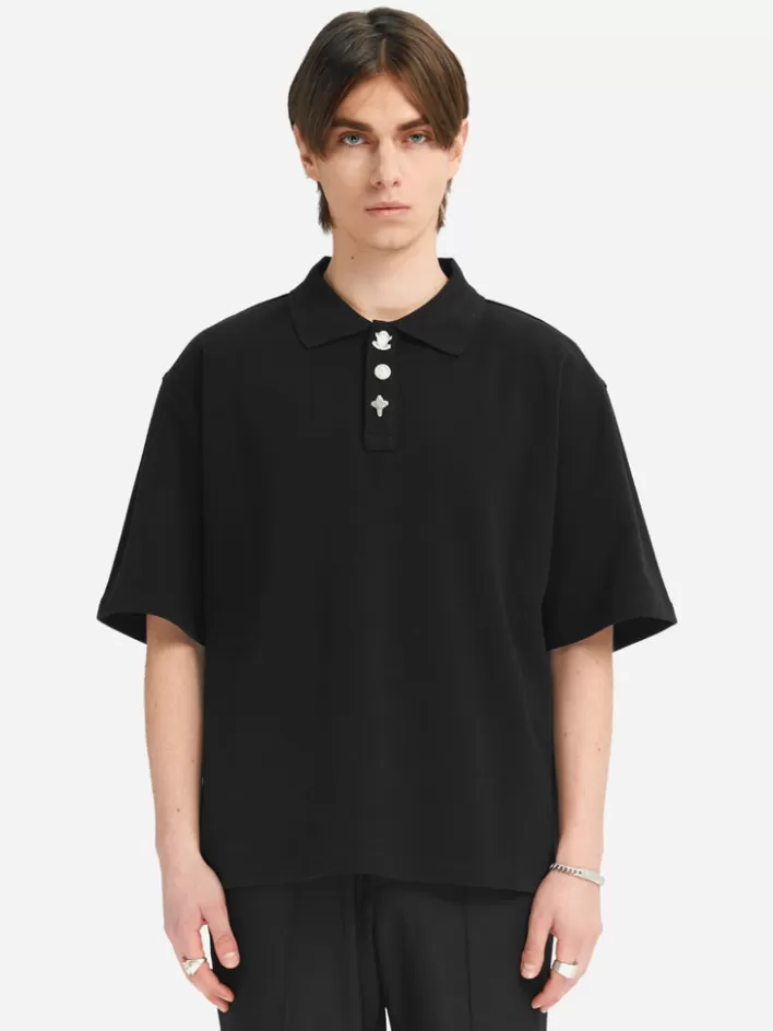 Shop C2H4 005 - "Future Yacht Club" Polo Shirt Fogged Black