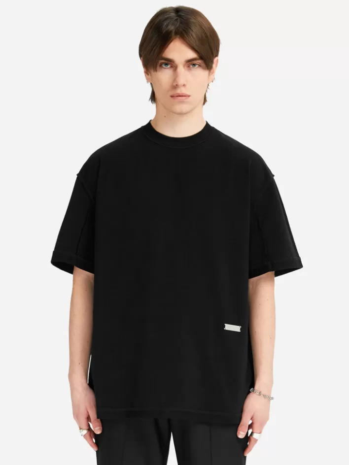 New C2H4 005 - Inside-Out Raw Edge T-Shirt Black