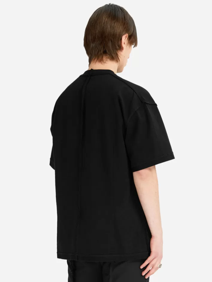 New C2H4 005 - Inside-Out Raw Edge T-Shirt Black