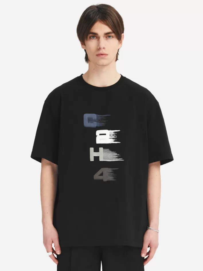 Discount C2H4 005 - Layered Print Logo T-Shirt Black