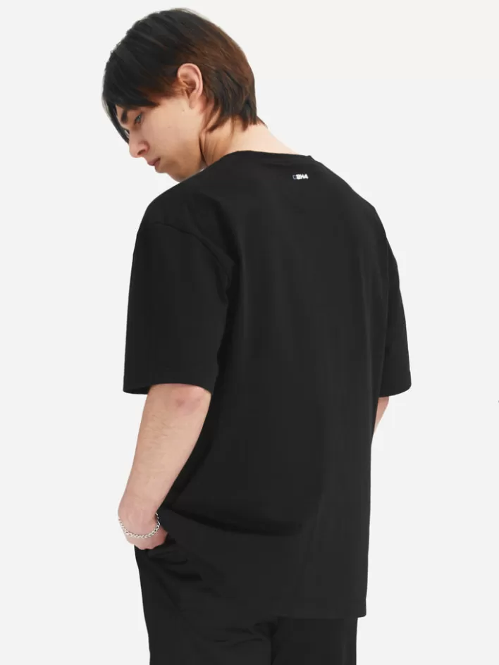 Discount C2H4 005 - Layered Print Logo T-Shirt Black