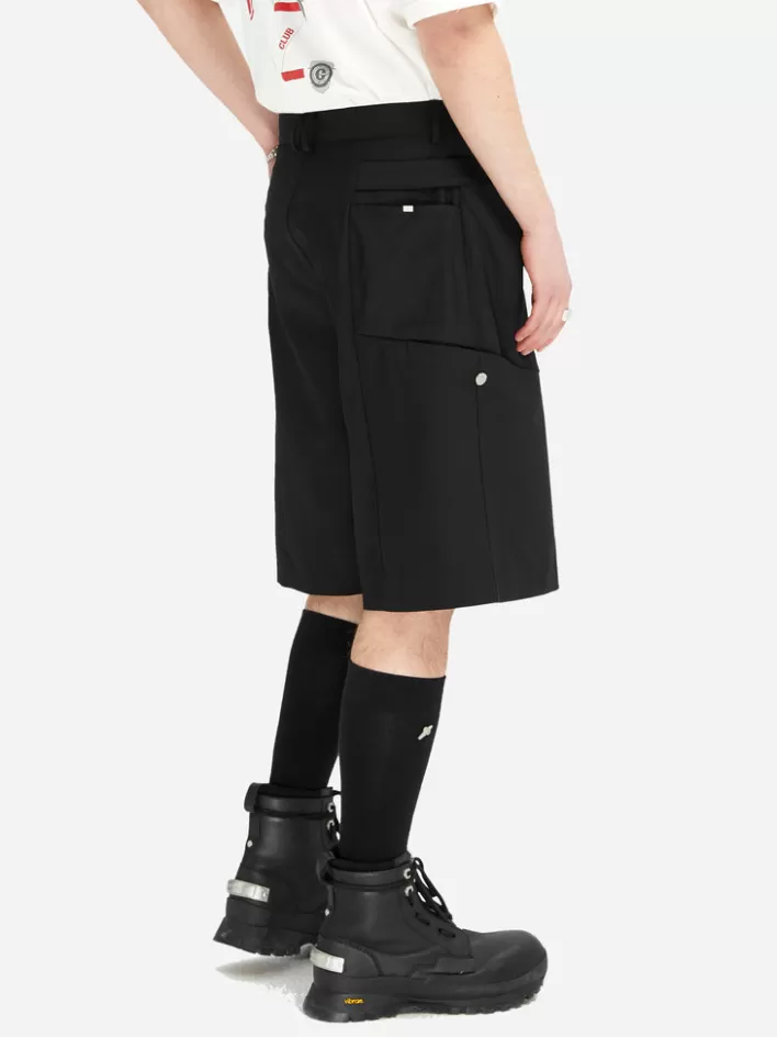 Sale C2H4 005 - Multi Pockets Wide-Leg Shorts Solemn Black