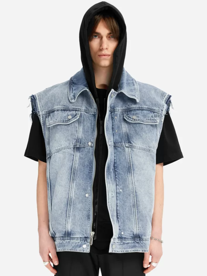 Best C2H4 005 - Oversizing Deformable Denim Vest Faded Blue