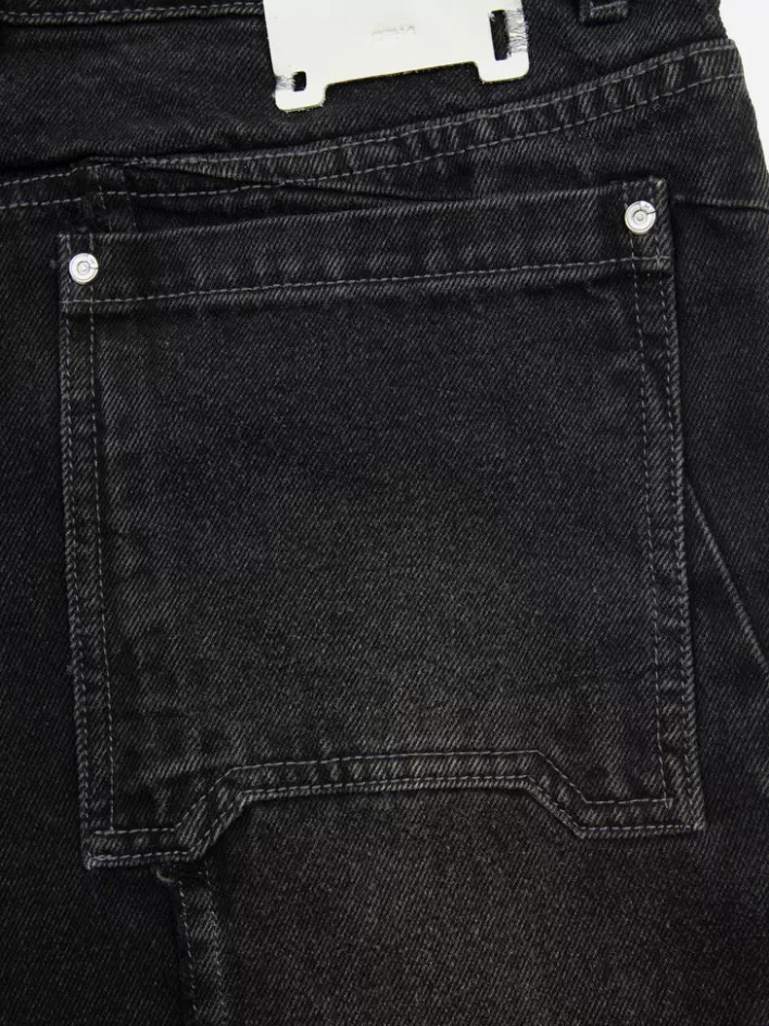 Store C2H4 005 - Stagger Streamline Arch Raw Edge Jeans Faded Black