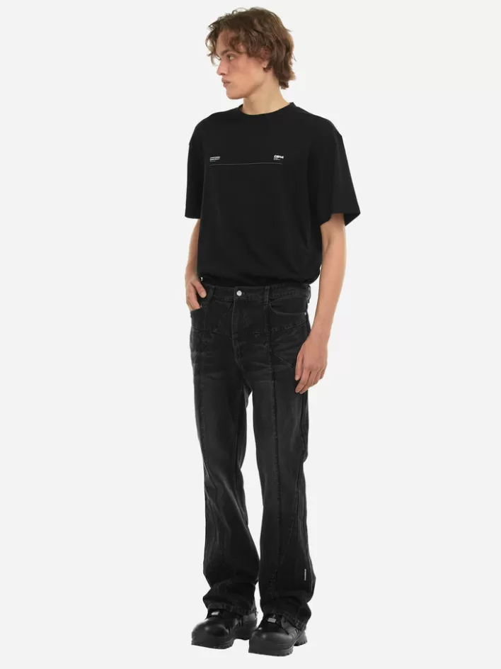 Store C2H4 005 - Stagger Streamline Arch Raw Edge Jeans Faded Black