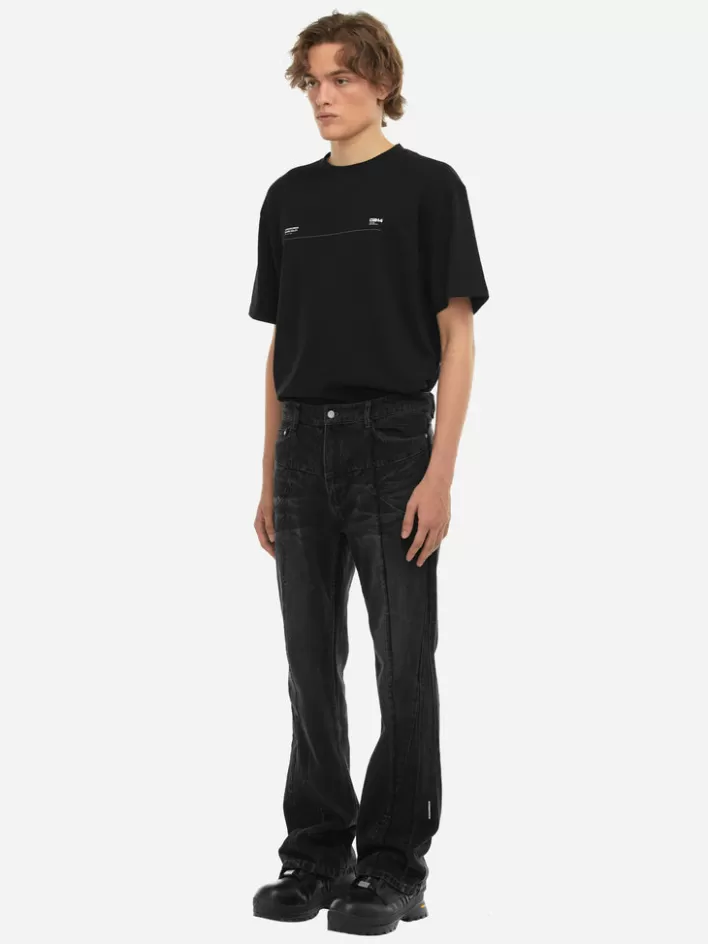 Store C2H4 005 - Stagger Streamline Arch Raw Edge Jeans Faded Black