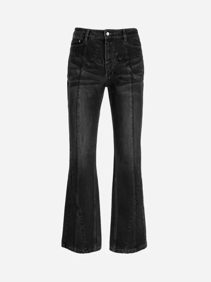 Store C2H4 005 - Stagger Streamline Arch Raw Edge Jeans Faded Black
