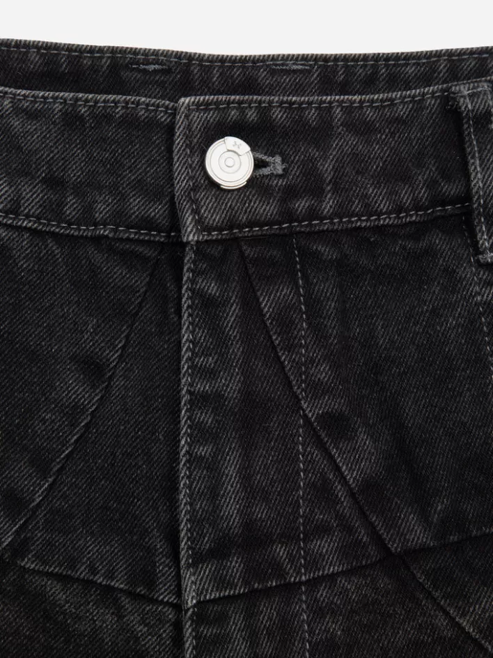 Store C2H4 005 - Stagger Streamline Arch Raw Edge Jeans Faded Black