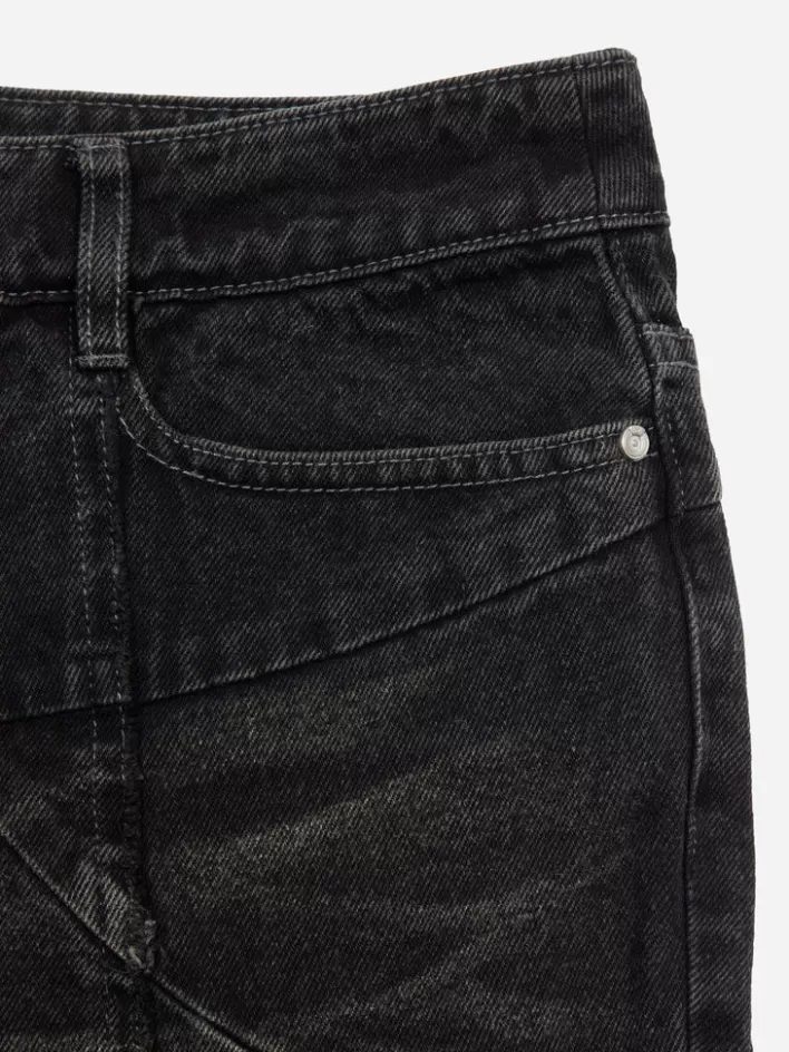 Store C2H4 005 - Stagger Streamline Arch Raw Edge Jeans Faded Black