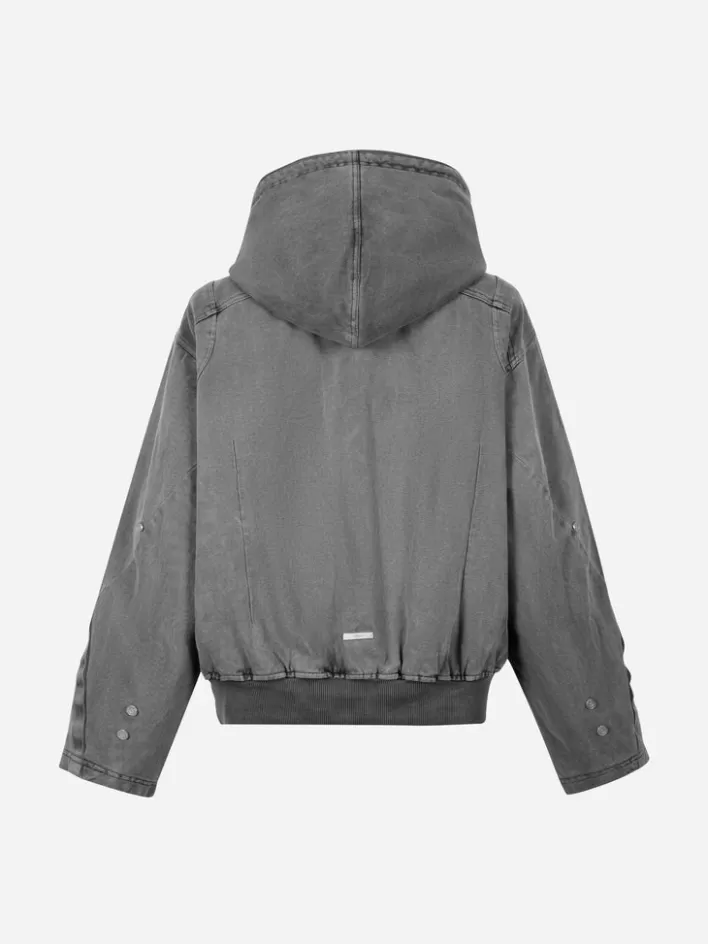 Outlet C2H4 006 - Cold-Dye Military Stagger Stripe Quilted Jacket Fogged Gray