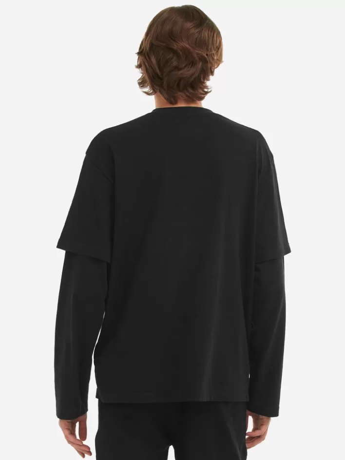 Shop C2H4 006 - Double Layer Longsleeve T-Shirt Black