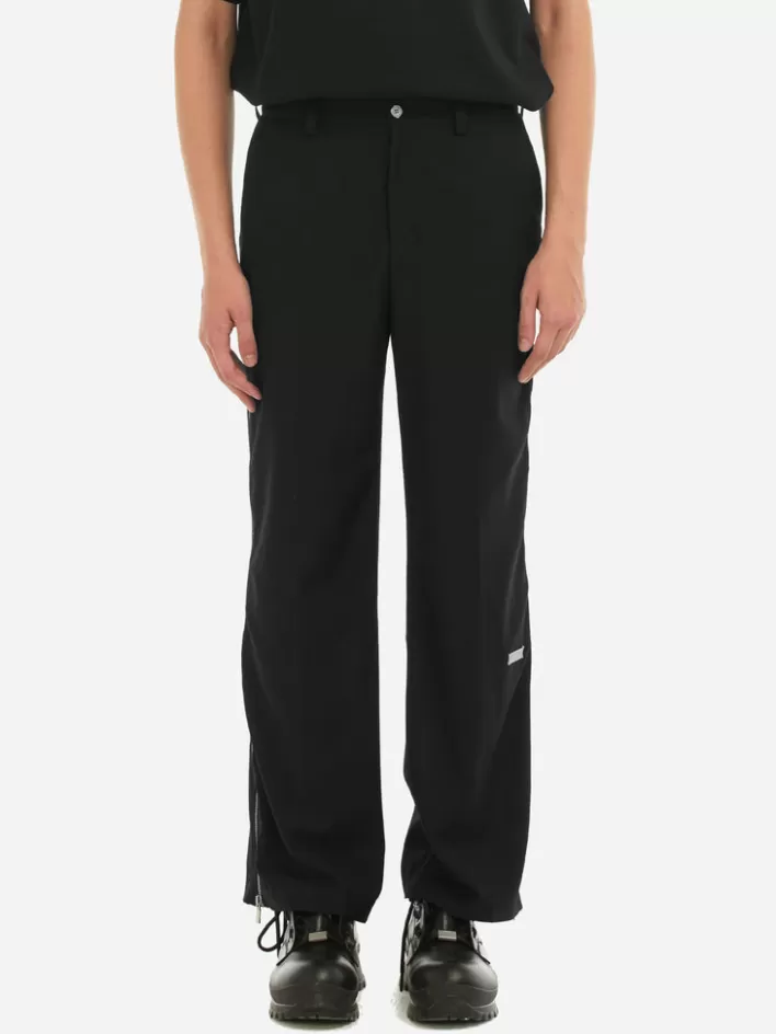 New C2H4 006 - "Hidden Luster" Zipper Tailored Trousers Black