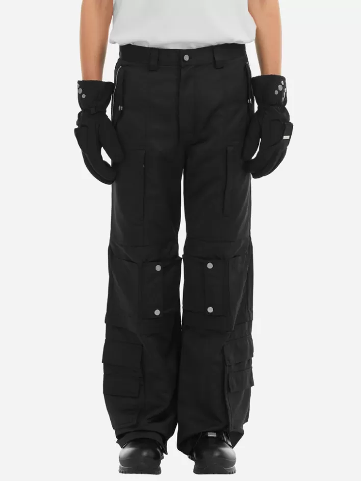 Cheap C2H4 006 - Military Liquid Tapered Work Trousers Techno Black