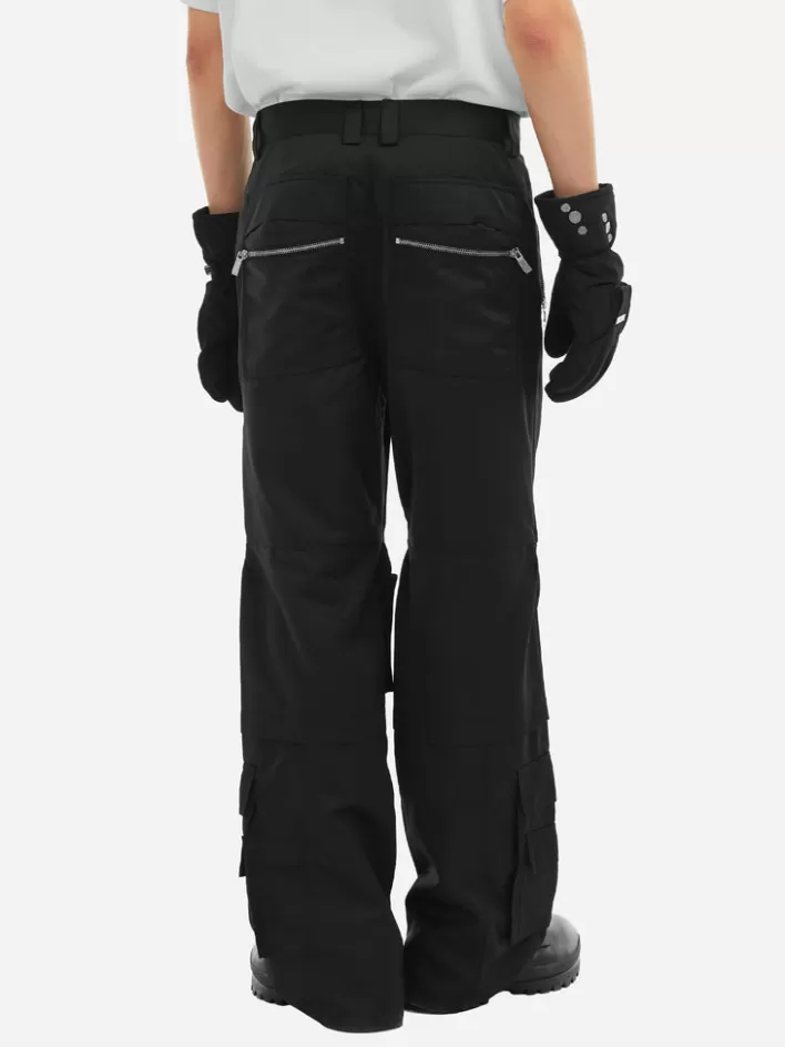 Cheap C2H4 006 - Military Liquid Tapered Work Trousers Techno Black