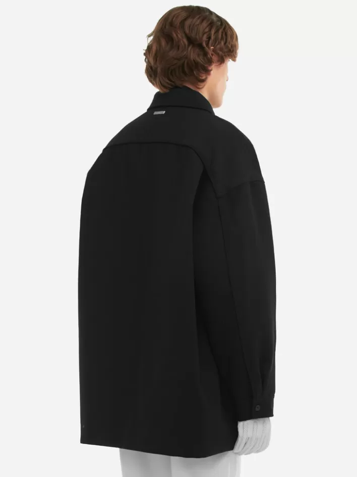 Best Sale C2H4 006 - Oversized Shelter Shirt-Coat Black