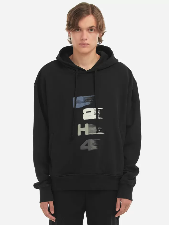 New C2H4 006 - "Spatio-Temporal" Fuzzy Logo Hoodie Black