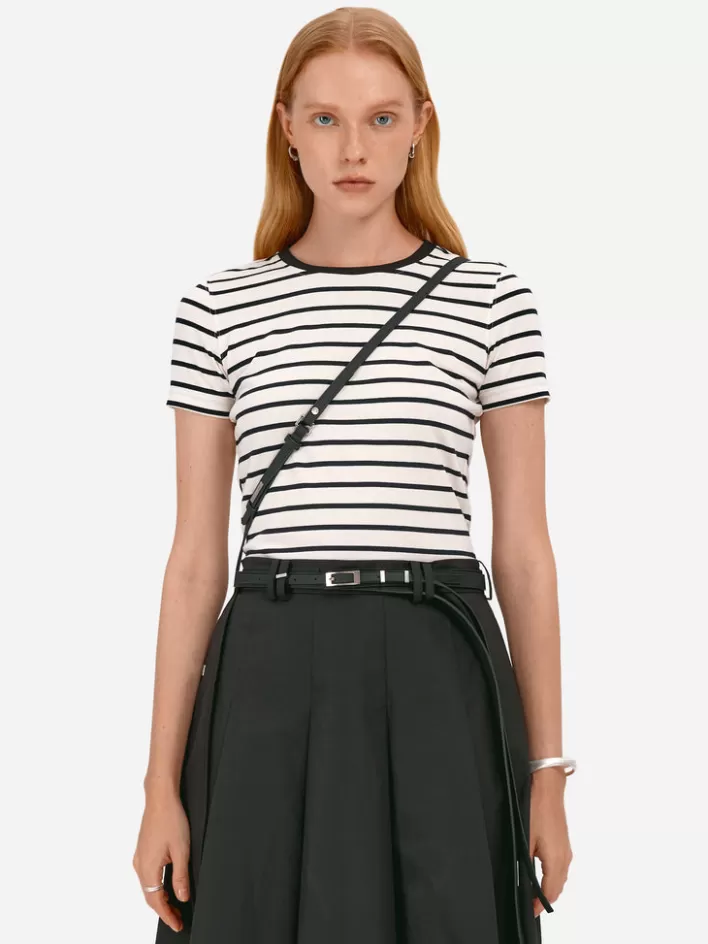 Best C2H4 007 - Basic Stripe T-Shirt Black&White