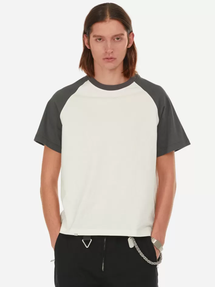 Discount C2H4 007 - Basics Paneled T-Shirt Gray&White