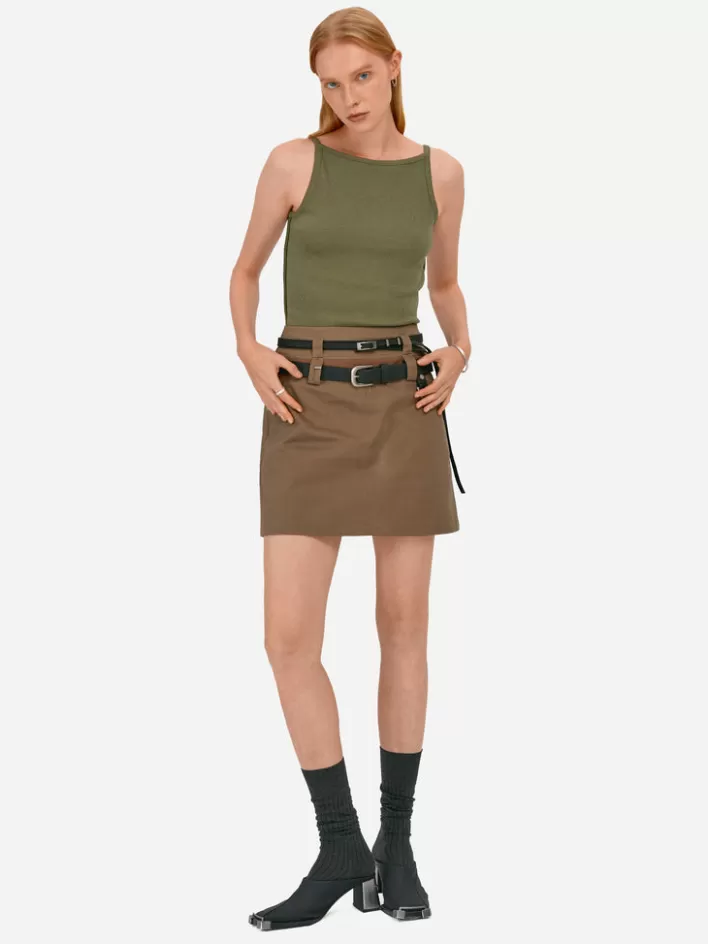 Shop C2H4 007 - Easeful Work Skirt Khaki