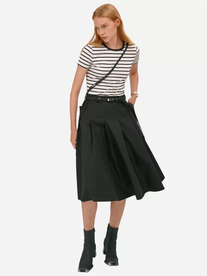 Store C2H4 007 - Moment Pleated Shirt Skirt Black