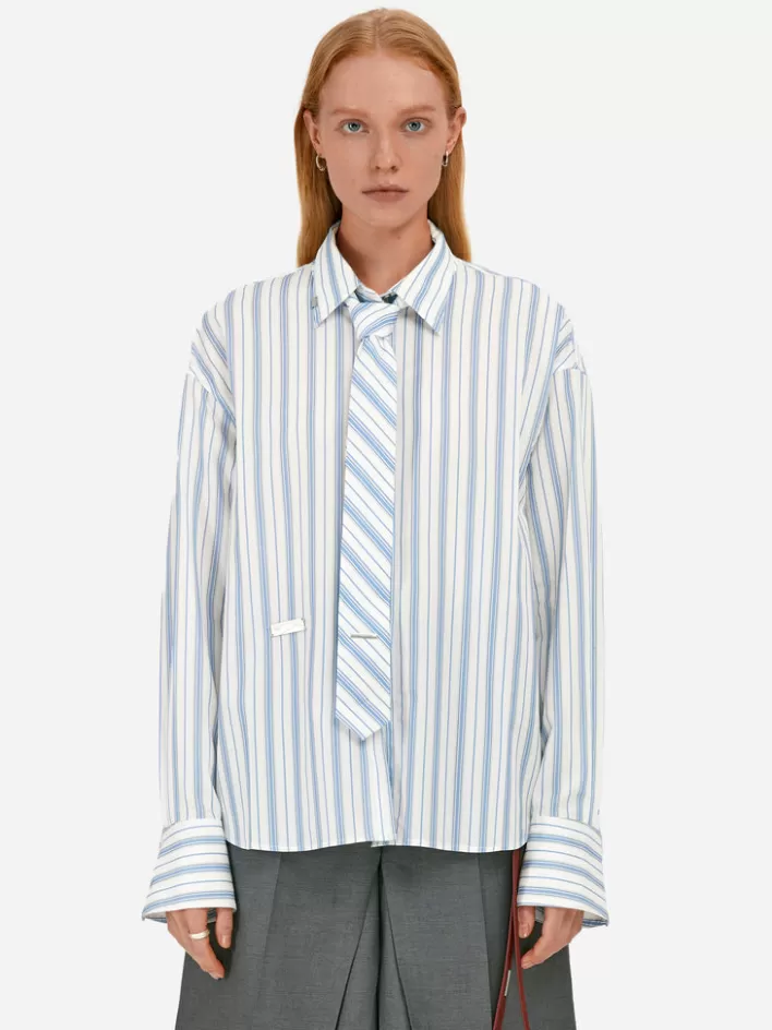 Shop C2H4 007 - Schoolroom Lineation Shirt Blue&White